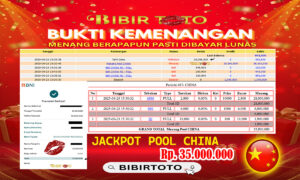 BIBIRTOTO – JP PAUSS CHINA POOLS Rp. 35.000.000