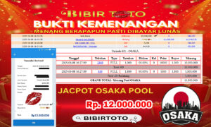 BIBIRTOTO – JP PAUS OSAKA POOLS Rp. 12.000.000
